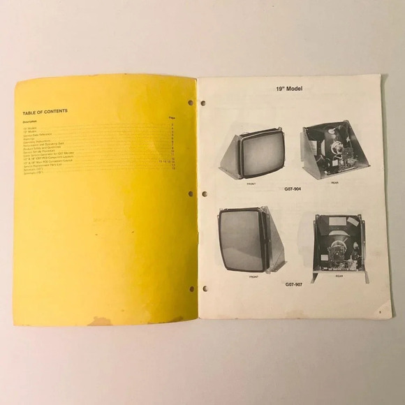 Vintage 1982 Service Manual Electohome G07  19 Inch RGB Colour Monitor Damaged - Picture 7 of 16